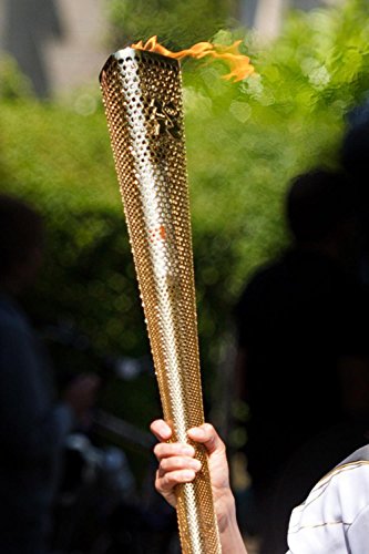 Laminated 24x36 inches Poster: Carry Fire Flame Gold Light Olympic Games Relay Sport Sports Olympic Torch London Olympics