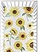 Sweet Jojo Designs Yellow, Green and White Sunflower Boho Floral Girl Baby or Toddler Nursery Fitted Crib Sheet - Farmhouse Watercolor Flower