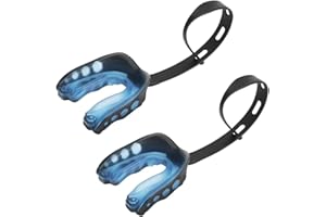 MXiiXM 2Pcs Football Mouth Guard with Strap, Soft Youth Mouth Guard Football Mouthpiece, Professional Mouth Guard Sports for Boxing, MMA, Lacrosse Goggles, Rugby & Basketball (Blue)