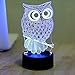 Colorful 3D Visual Led Night Lights for Kids Touch USB Table Lampara Lampe Baby Sleeping Nightlight (OWL)