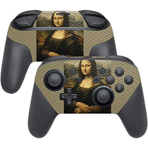 MightySkins Carbon Fiber Skin for Nintendo Switch Pro Controller - Mona Lisa |…