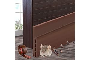 GUKOY Door Draft Stopper Under Door Draft Blocker Insulator Door Sweep Weather Stripping Noise Stopper Strong Adhesive 39" Length (Brown)