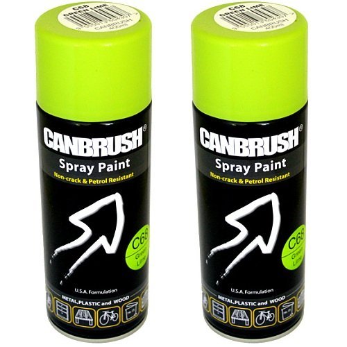 2 x CANBRUSH Spray Paint For Metal Plastic & Wood 400ML Gloss Finish