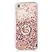 iPhone 7 Case Crystal Clear Quicksand Liquid - JAZ Finger Ring Stand Ultra Thin Soft Transparent Plastic Floating Luxury Bling Glitter Sparkle Diamond Case for iPhone 7 /iphone 8 (Diamond Pink)