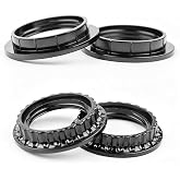 E26 Light Socket Shade Rings Collar Rings, 2 Assorted Size | 4PCS Lamp Shade Rings 34mm 39mm Inner Diameter, Black Threaded Reducer 1-3/8 Inches and 1-1/2 Inch