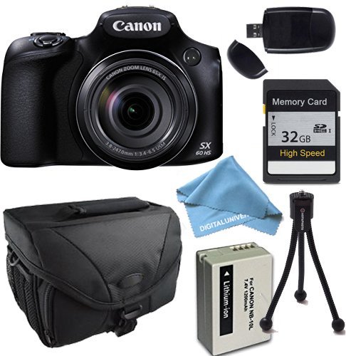 Canon PowerShot SX60 HS Camera with 32GB SDHC Class 10 Memory Card, Camera Case & More