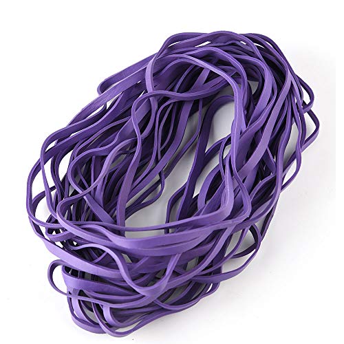 Coopay 60 Pieces Large Rubber Bands Trash Can Band Set Elastic Bands for Office Supply, Trash Can, File Folders, Cat Litter Box, Size 8 inches (Purple)