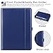 Ztotop Case for iPad 9.7 2018/2017 - 360 Degree Rotating Stand/Genuine Leather Cover with Auto Wake/Sleep, Pencil Holder,Card Pocket for New iPad 9.7'' 5th/6th Gen, iPad Air 2/iPad Air,Navy Blue