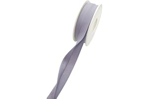Hobby Trendy 100% Cotton Bias Binding Tape (Double Fold) 10mm (3/8") (5meters- 5.46yards) for Sewing, Seaming, Binding, Hemming, Piping, Quilting (102 Ice Gray)