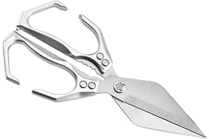 Aluminum Alloy Kitchen Shears with Cracker for Cutting Poultry Fish Bone Rusts Ergonomic Handle Poultry Scissors for Cooking