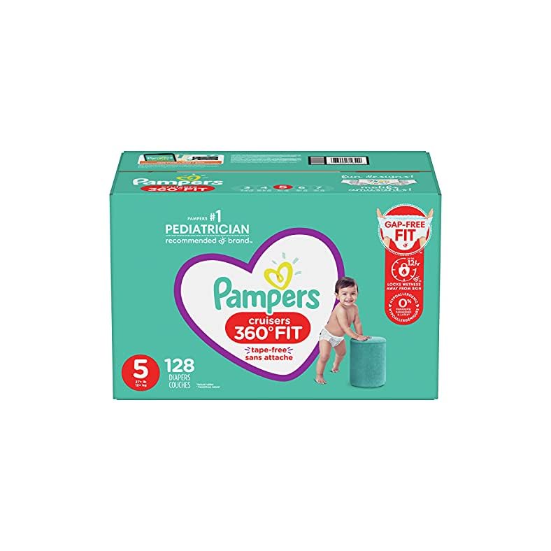 Diapers Size 5, 128 Count – Pampers Pull On Cruisers 360° Fit Disposable Baby Diapers with Stretchy Waistband…