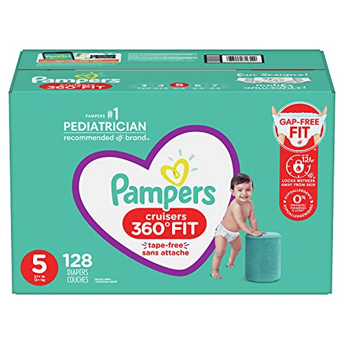 Diapers Size 5, 128 Count – Pampers Pull On Cruisers 360° Fit Disposable Baby Diapers with Stretchy Waistband…