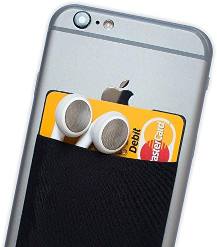 YOLO, Adhesive Card Wallet for Smartphone. Stick on Credit Card Holder for iPhone, Galaxy, Cell Phone (Black)