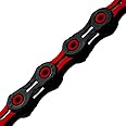 KMC 11-Speed DLC11 Series Chain for Road, Mountain, and Gravel Bikes – Shimano, SRAM, Campagnolo Compatible – 116 Links, Red