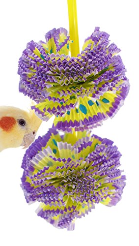 1065 Duo Paper Puff Bird Toy Foraging Parrot Toys Cages Shred Cockatiel Budgie Quality Product Hand Made in The USA