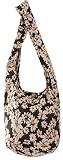 Sling Cross body BAG SHOPPING COTTON over 40 prints owl koi turtle daisy peacock aztec paisley elephant YAM Shoulder BIG (Daisy)