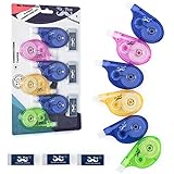 Mr. Pen– 9 Pcs Correction Set, 6 Correction Tapes, 393 inches Each with 3 Free Bonus Erasers, Tear Resistant Correction Tape, Correction Tape White Tape, tape eraser, White Correction Tape