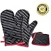 Oven Mitt and Potholders, DEIK Heat Resistant Oven Mitts Kit, Kitchen Cooking Gloves.