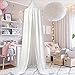 HEARTNICE Girls Bed Canopy Reading Nook Tent Dome Mosquito Net Hanging Decoration Indoor Game House for Baby Kids(White)