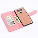 TabPow LG V30 Case, 10 Card Slot - ID Slot, Button Wallet Folio PU Leather Case Cover with Detachable Magnetic Hard Case for LG V30 (2017 Release) - Glitter Rose Gold
