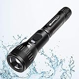 NBhongfu Portable Rechargeable Handheld LED Flashlight - 500 Lumens Ultra Bright, 7 Inches Long, Zoomable Military Grade Tactical Flashlight with 4 Light Modes, Outdoor Water Resistant Torch