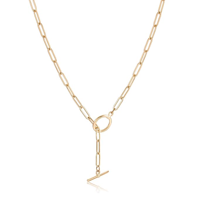 Buy Chain Choker Necklace Paperclip Toggle Clasp Chunky Chain Necklace Simple Oval Rectangle