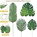 AWEHIRU Losecu Artificial Palm Leaves, 60 Pcs 6 Kinds, Faux Monstera Leaves Stems Tropical Plant Simulation Safari Leaves for Hawaiian Luau Party Jungle Beach Theme Party Table Leave Decorations