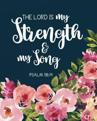 The lord is my strength & my song: Bible Verse Bullet Journal Dot Grid l Notebook (8" x 10") Large 8mm x 8mm Matrix: Volume 18 (Bible Verse Notebook Christian Floral Journal Series) Paperback – 8 Nov. 2017
