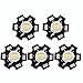 Led World 50 PCS 3W White High Power LED Diodes Light Emitter 6000-6500K with 20mm Star Base