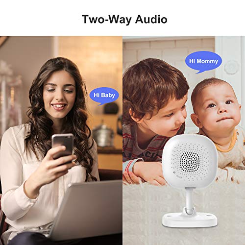 IP Camera,Wandwoo 1080P Wireless Camera with Night Vision,Two-Way Audio,180° Fisheye Panoramic Security Camera Support Motion Dection,Cloud Service,for Home/Baby/Elderly/Pet Monitor,2 Pack,(White)