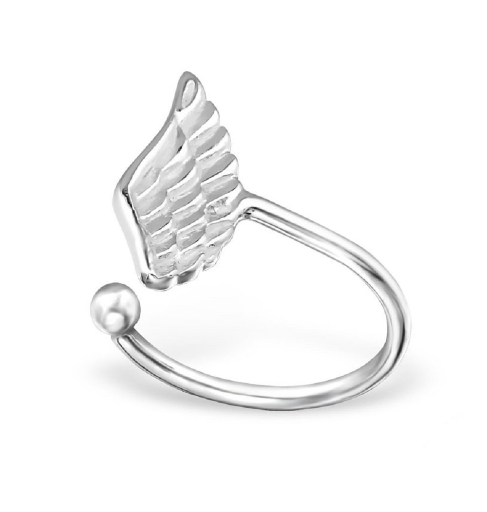 925 Sterling Silver Wing Ear Cuff – Adjustable Angel Wing Cartilage Earring for Women & Girls