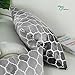 CaliTime Cushion Cover Pack of 2 Cosy Cushion Covers for Couch Bed Sofa Hand Painted Colourful Geometric Grid Chain Print 45 cm x 45 cm Main Grey Carbon