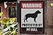 Honey Dew Gifts, Warning Protected By Pit Bull, Beware of Dog Metal Sign, 9 Inch by 12 Inch, Yard Sign, Security Sign, HDG-1066