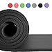 REEHUT 1/2-Inch Extra Thick High Density NBR Exercise Yoga Mat for Pilates, Fitness & Workout w/Carrying Strap (Black)