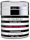 Liv Luminous Retinol Moisturizer for Face 2.5% - Daily Anti Aging Cream + Hyaluronic Acid, Vitamin E, Aloe, Jojoba Oil & Shea Butter (1.7oz)
