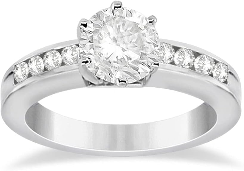 Classic Channel Set Solitaire Diamond Engagement Ring Setting for Women