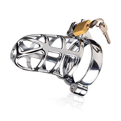 UPC 718399976089, Metal Male Chastity Device Locked Cage Sex Toy Virginity Lock for Men (3 Rings)