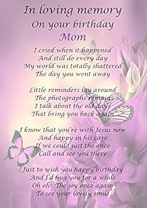 Graveside Memorial Laminated Card  In loving memory on your birthday
