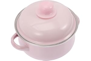 CALLARON 7l Enamel Soup Pot with Dual Handles, Thickened Retro Enamel Cooking Pot with Lid, Multifunctional
