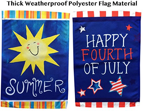 Beech Lane Seasonal Garden Flag Set Of 10- Metal Pole Included, Double Sided Flags, Thick Weatherproof Polyester Fabric, Adorable Artist Drawn Colorful Artwork, 12x18 Size - Thumbnail 4