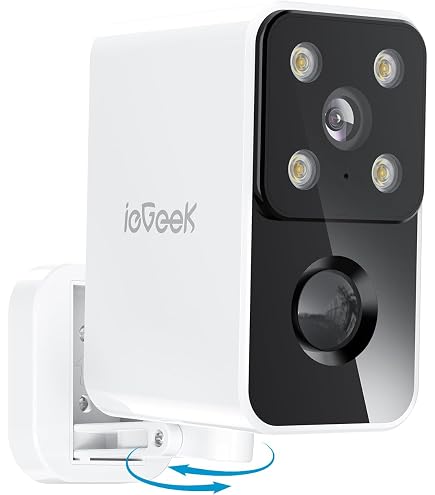IeGeek Magnetic Security Camera Outdoor – Wireless, 2K, 300° Rotation, No Monthly Fee, Rechargeable Battery
