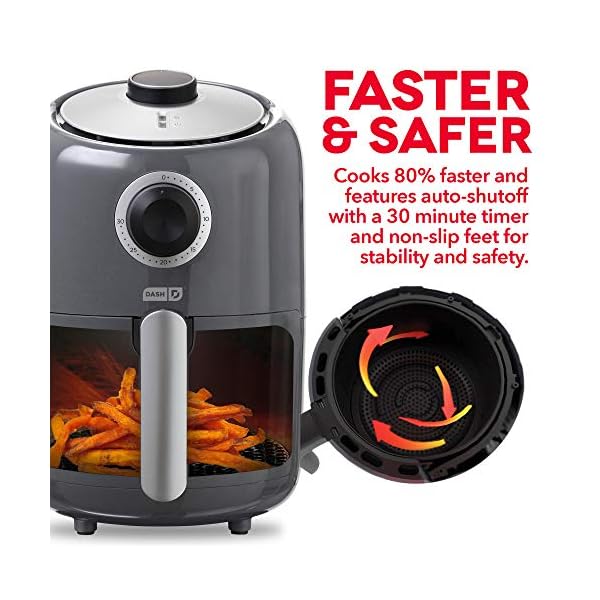 DASH Compact Air Fryer Oven Cooker with Temperature Control, Nonstick Fry Basket, Recipe Guide