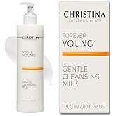Christina - Forever Young - Gentle Cleansing Milk – Hydrating Facial Cleanser with Retinol, Glycolic Acid, Vitamins A & E – Moisturizing Face Wash for Dry Skin – Removes Makeup & Impurities – 300 ml