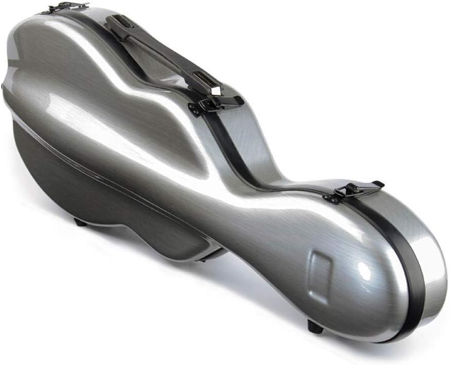 HHS Megan Full Size Violin Case Violin Shoulder Bag with 2 Straps Shockproof Waterproof FRP Carbon Fiber Violin Case 4/4 Size (Color : Light gray, Size : 4/4)