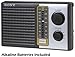 Sony 2 Band Receiver Portable AM & FM Transistor Radio with Large Dial Panel, 3.75” Speaker, Earphone Jack, Carry Strap, Easy Tuner Knob, Headphone Jack & Telescopic Ferrite Bar Swivel Antenna - Battery Powered - Batteries Included