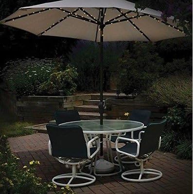Patio Umbrella Lights Remote Control And Timer 8 Ribs 104 Led String Decor Lights Battery Operated For Restaurant Coffee Shop Outdoor Garden Backyard Holidays Party Warm White Amazon Com