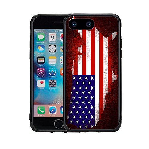 Grunge USA Flag Shape Outline for iPhone 7 Plus (2016) & iPhone 8 Plus (2017) (5.5) Case Cover by Atomic Market