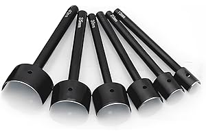 AULUFFT 6 Pcs Leather Craft Tools Half-Round Cutter Punch Leather Belt End Cutter Leather Craft Tools for Crafting Strap Belt Wallet and Bag End DIY (15.20.25.30.35.40mm)