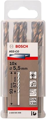 Bosch 10x PRO HSS-Co Twist Drill Bit 5.5 mm DIN338 Stainless Steel view 2