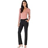 Rekucci Women's Smart Stretch Desk to Dinner Straight Leg Dress Pant, Regular/Tall/Petite Length Trouser